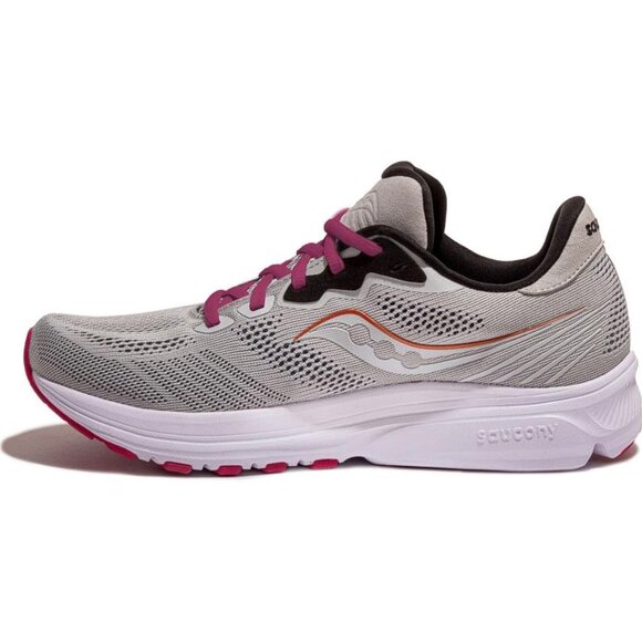 SAUCONY Women's Ride 14 Running Shoes Size 8.5 In Fog/Cherry - Picture 1 of 9